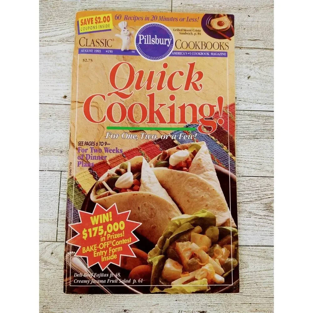Pillsbury Quick Cooking for‎ One, or Two...or a Few - August 1993 #150 Cookbook